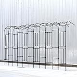 LekLai Metall-Pergola-Dorn-Garten-Halbbogen-Gitter, Garten-Rasen-Hinterhof Im Freien, Wetterbeständiger Garten-Dornbogen, Unterstützung, Schwarz (1 Set)/Onecolor/60X240X40Cm(23.6X94.5X15.7In)