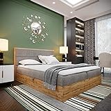 Boxspringbett Doppelbett LOFT 2 - Das perfekte Bett für Ihr Schlafzimmer. 160x200cm Bett mit Bonellmatratze, mit Bettkasten für Bettwäsche und Topper. Bett mit Kopfteil. (LOFT 2 GRAU, 160x200)