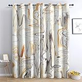 THYUNQ Vorhänge Abstrakte Kunst Motiv, Vorhang Blickdicht Verdunklungsvorhänge mit Ösen - Gardinen Wohnzimmer Schlafzimmer Fenster, 2er Set Curtains, H 200 x B 140 cm