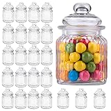 Murago - 24er Set Vorratsglas ca. 300ml - luftdicht Gewürzgläser Glas Bonbonglas Candy Bar Bonboniere mit Deckel Vorratsgläser klein für Lebensmittel 0,3L