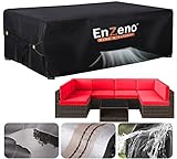 Enzeno Groß Gartenmöbel Abdeckung Wasserdicht mit Belüftungsöffnungen 280 * 205cm, Abdeckplane Schutzhülle für Gartentische Terrassenmöbel, Outdoor Sofa Tisch Möbelsets, Schwerlast Oxford Gewebe