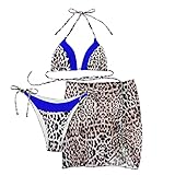 wjiNFDFG Crazy Tank Top Split-Badeanzug für Damen, dreiteilig, mit Leopardenmuster, sexy Temperament, Strand-Bikini-Anzug, sexy Badeanzug Wasserdicht Uhr Herren