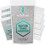 v1rtus Silber Glitzerzusatz für Farbe [400g] mit 4x Schwabbelpads zum Streichen von Glitzerwänden - Zu Emulsionsfarbe, Innen oder Außen hinzufügen für Einfache Glitzerwände, Decke