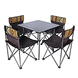 PAXTOR 5-TLG. Outdoor-Camping-Tisch Und Stuhl-Set, Aluminium-Legierung Roll up Picknick-Tisch Mit Tragetasche, Vielseitig Einsetzbar Für Terrasse, Garten, Hinterhof, Strand