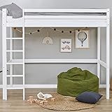 Hoppekids Hochbett Kinder 90x200, ECO Dream Kinder Bett | Jugend Hochbett für Kinder komplett | Weiß