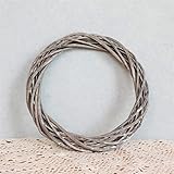 30cm Weiß Weidenkranz Girlande Dekor Rattan Ring Künstliche Blumen Girlande Für Hochzeit Geburtstag Party Dekoration Grau