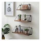KOSTING Schwebende Hängeregale, Moderne Wandregale mit Sichtbarer Halterung 3er Set, Moderne Display-Regale, Hängeregal für Badezimmer, Wohnzimmer, Schlafzimmer, Küche