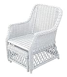 Yiibcio Sessel Freizeit Sofa Stühle Rattansessel Relaxsessel Fernsehsessel Sessel Rattan Korbsessel Fußstütze weiß für Büro, Schlafzimmer, Küche, Wohnzimmer, Eingang (Color : Ohne Kissen)