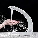 TONPOP Wasserhahn Bad Einhandloch Heißer Kaltschalter Wassermischer Wasserhähne Waschbecken Badezimmer Kran Deck Montiert Becken Wasserhahn