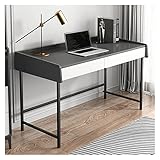 Computertisch Modernes Schreibtisch Light Luxus Marmor Textur Schreibtisch Home Desktop Pc. Laptop Schreibtisch mit 2 Lagerschubladen und Stahlbeinen Raumschoner Schreibtische (Color : B, Size : 60*