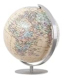 Columbus ROYAL: Miniglobus, politisch, unbeleuchtet, 12 cm Durchmesser, handkaschiert, Fuß und Meridian edelstahl