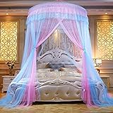 Beyeutao Betthimmel Babybett Prinzessin Baldachin Rosa Blau Betthimmel Mädchen Babybett Kinder Himmel Baldachin Kinderzimmer Himmelbett. (Rosa und Blau)