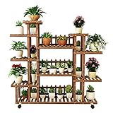 Blumenständer  Blumenregal Pflanzenständer Blumenregal mit 7 Ebenen Pflanzenständer Mehrschichtiges Garten-Ausstellungsregal Lagerregal mit Rädern Bodenständerregal Korrosionsbeständiger Inn