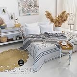 Ersperto Otantica Tagesdecke 200 x 240 cm | 100% Baumwolle | Bettüberwurf Wohndecke Wendedecke Sofadecke | extragroß