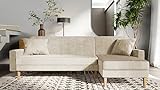 GREKPOL Ecksofa Lila Poso Sofa Couch mit Schlaffunktion - Universal (Poso 100 Beige)