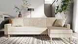 GREKPOL Ecksofa Lila Poso Sofa Couch mit Schlaffunktion - Universal (Poso 100 Beige)