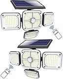 nipify 【2 Stück】 Solarlampen für Außen mit Bewegungsmelder, 231LED Strahler Solar Außen 2200mAh IP65 Wasserdichte 3 Modi Solarlampe mit Fernbedienung 360° Beleuchtungswinkel Solar Wandleuchte für Hof