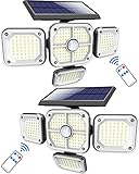 nipify 【2 Stück】 Solarlampen für Außen mit Bewegungsmelder, 231LED Strahler Solar Außen 2200mAh IP65 Wasserdichte 3 Modi Solarlampe mit Fernbedienung 360° Beleuchtungswinkel Solar Wandleuchte für Hof