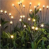 Solarbetriebene Glühwürmchen Lichter Gartendeko, Solarlampen für Außen Firefly Lights, Schwankendes Licht Wiegen Durch Wind für Hof, Landschaft, Dekorative Lichterkette Weihnachten (4 Stück)