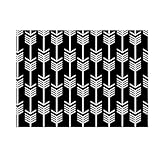 4 x Tischsets Abwaschbar Platzsets Hitzebeständig Wasserdicht Platzset für Zuhause Restaurant Speisetisch Tischuntersetzer rutschfest Platzdecken Küche Hause Geometrisch(Schwarz3 32x42CM)