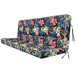 shivler Kissen für Hollywoodschaukel und Gartenbank Gartenkissen Gartenbankauflage Bankauflage Bankkissen Garten Gartenmöbel Schaukelkissen (150 cm, Bunte Bläter)