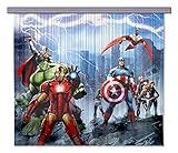 AG Design Avengers Marvel Kinderzimmer Gardine/Vorhang, Stoff, Mehrfarbig, 0. 1 x 180 x 160 cm, 2