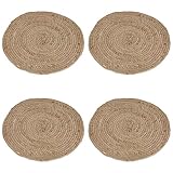 matches21 Schöne Tischsets Boho aus Maisblättern - 4er Set Tischuntersetzer abwischbar Ø 30 cm - Platzset rund Natur