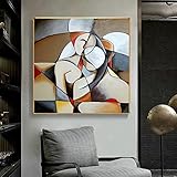BIEMBI Berühmte abstrakte Traumfrau-Leinwandgemälde von Picasso, Poster und Drucke, Wandkunstbilder für Wohnzimmer, Büro, Dekoration, 80 x 80 cm, rahmenlos