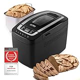 TZS First Austria Brotbackautomat | automatisch 750g-1250g Brot, Kuchen, Sauerteig | Antihaftbeschichtet | Brotbackmaschine mit Timer | einfache Bedienung über Display - inkl. 2 Knethaken