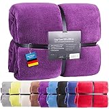 Feluna® Kuscheldecke XXL Mikrofaser-Decke Tagesdecke Wohndecke mit Kaschmir-Touch 220 x 200 cm - Violett-Lila