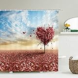 NUEV Blumen und Pflanzen frischer Musterdruck Duschvorhang wasserdichter Stoff Badezimmerdekoration Duschwand S.5 90x180cm