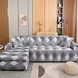 ZCXRYFL Bedruckter Couch üBerzug L Form Stretch Stoff Sofabezug Rutschfester Sofa Cover Relaxsessel Ecksofa Kombination Sofa üBerzug MöBelschutz Couchbezug FüR Hunden (ＡＡ（130-160cm）+BB（160-210cm）,J)