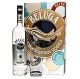 Geschenkset BELUGA Noble Russian Vodka mit Longdrink - Highball Glas (1 x 0,7L)