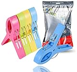 12x XXL Klammern - groß - Wäscheklammern & Strandtuchklammern - Clips für Strandliegen - Handtuchklammern für Strandtuch & Handtuch