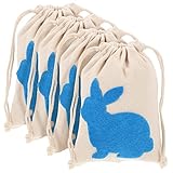 SEWACC 4 Stück Hasen-Kordelzugbeutel Süßigkeiten-Geschenk Leinen-Geschenktüten Stoff-Geschenktüten -Geschenktüten -Leckerei-Säcke Taschen Hasen-Leckerei-Taschen
