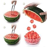 Wassermelonen Schneider Obstschneider aus Edelstahl, Melonenschneider mit Hakenförmiger Schneidklinge, Multifunktionales Fruchtmesser der Papaya Drachenfrucht Cantaloupe Cutter