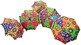 Marusthali Indischer Strandschirm, mehrfarbig, UV-Schutz, Sonnenschirm, Stickerei, Boho-Sonnenschirm, indische Hochzeitsschirme, Sonnenschirm (mehrfarbig, 100 Stück)