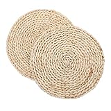 2 Stück Untersetzer für Esstisch, Weidenkörbchen, Glasuntersetzer für Getränke, Untersetzer, Pad, runder Tisch, gewebte Platzsets für Esstisch, geflochtene Matte, Tischsets, Tischsets, Pad