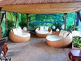 RATTANIA Relaxinsel Ruheinsel Almeria XL Natur, Sonneninsel polyrattan, Sonneninsel Rattan, Lounge Insel