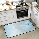 Marmor-Türkis-Küchenteppiche, rutschfest, gepolstert, komfortabel, saugfähig, Bodenläufer, Teppich, Badteppiche für Eingangsbereich, Badezimmer, Schlafzimmer, Heimdekoration, 99,1 x 50,8 cm