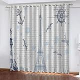 MILLTO Piece Verdunkelungsvorhang Für Schlafzimmer 3D-Druck Cartoon-Gebäude-Turm Vorhänge Für Kinderzimmer Schiebegardine Blickdicht Für Dekoration Wohnzimmer Küche 150 X 166 cm / (B) X (H)