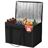 30L Kühltasche, Kühlbox,Groß faltbar Kühlkorb, Isoliertasche, Picknicktasche Lunchtasche Mittagessen Tasche Thermotasche Kühltasche für Lebensmitteltranspt
