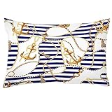 Kissenbezüge für Bett,Kissenbezüge,blau gestreifte Kette Goldener Anker,dekorative Kissenbezüge,Sofa-Kissenbezüge