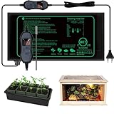 iZELL Heizmatte Pflanzen mit Thermostat für Sämlinge, Haustiere und Reptilien - 50W Wärmematte zur Germination und Temperatur-Regulierung, Schnelle Erwärmung, Sicher und Langlebig - 25 * 52cm