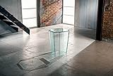 IMAGO FACTORY Fjord | Tisch Servetto – Lampentisch aus gebogenem Glas, transparent, für Wohnzimmer, Couchtisch, hoher Tisch, elegant, Wohnzimmer, modernes Design