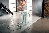 IMAGO FACTORY Fjord | Tisch Servetto – Lampentisch aus gebogenem Glas, transparent, für Wohnzimmer, Couchtisch, hoher Tisch, elegant, Wohnzimmer, modernes Design