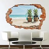 Wandtattoo Tropical Beach Party Musik Wandaufkleber Kunst 3D-Effekt Poster Aufkleber Wandbild