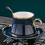 koiwa Europäischer Stil Kleine Luxus Einfache Goldfolie Keramik Kaffeetasse Set Mediterraner Stil Blume Tee Schwarz Tee Nachmittagstasse