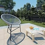 WOODEY Möbel Gartenstuhl Mondstuhl Poly Rattan grau