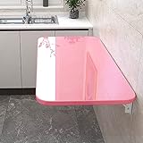 Wandmontierte faltbare Werkbank, stark abklappbarer Tisch, platzsparender Multifunktionstisch für Studien Badezimmer Korridor Keller (Farbe: rosa, Größe: 80 * 40 cm(32 * 16 Zoll)) Interessante